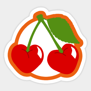 Cherry Hearts - Burnt Orange Sticker